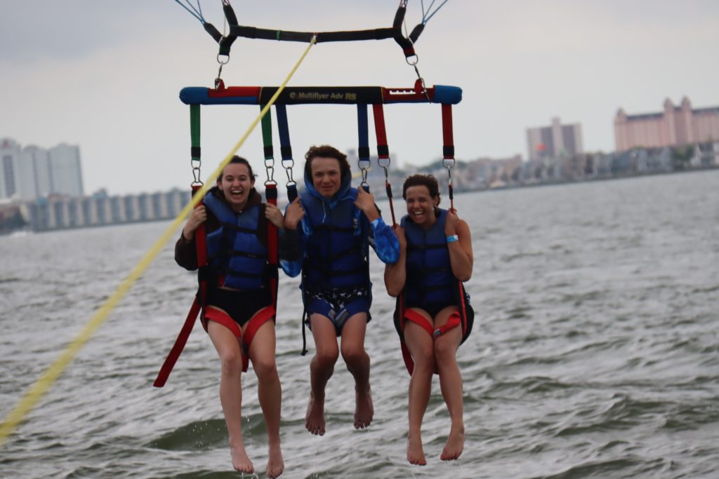 Merissa and kids parasail