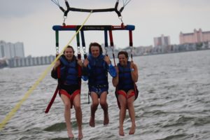 Merissa and kids parasail